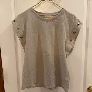 Nation LTD Like NEW! Gray Pumice W/Gold Grommet Muscle Tee $118 Retail
